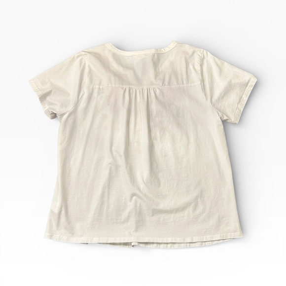 Savanna Jane White Floral Embroidered Short Sleeve Top Size Large Boho Peasant - Picture 4 of 10